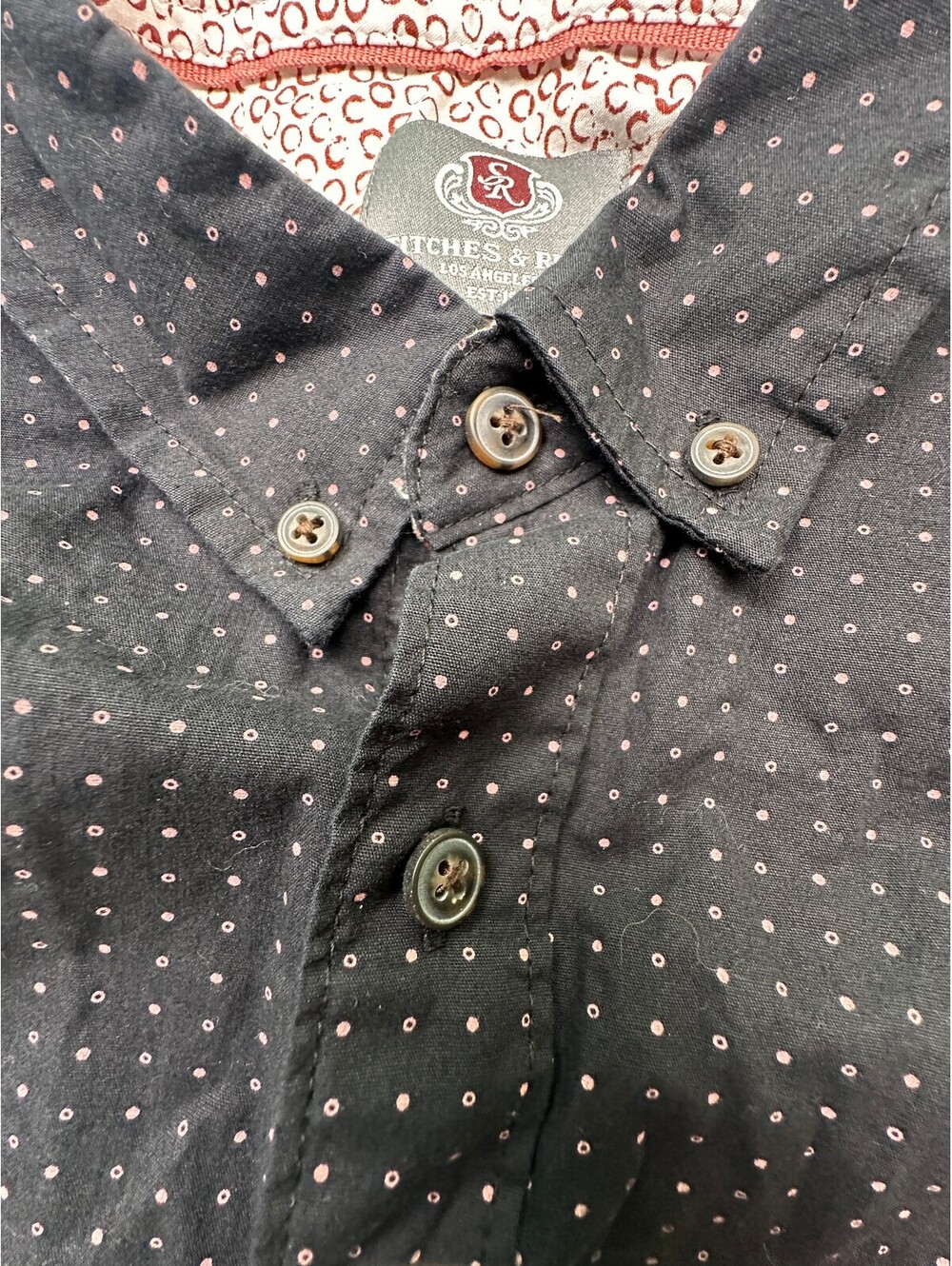 Stitches & Rivets Men's Black Short Sleeve Button-Up Shirt M - Picture 6 of 10